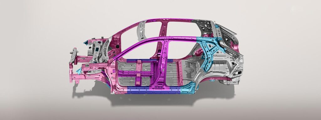 Technical drawing of the ARCFOX T1 electric SUV's safety cell