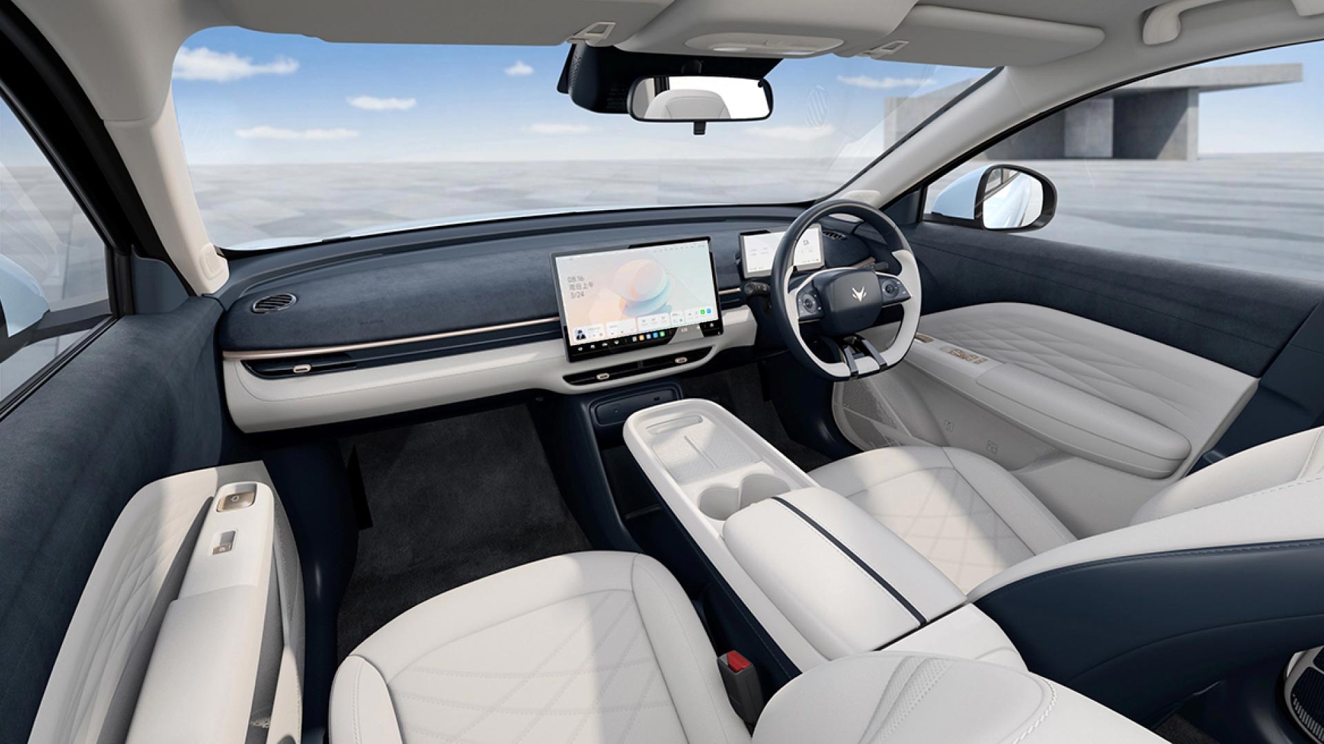 Soft White leather interior of the ARCFOX T1 electric SUV