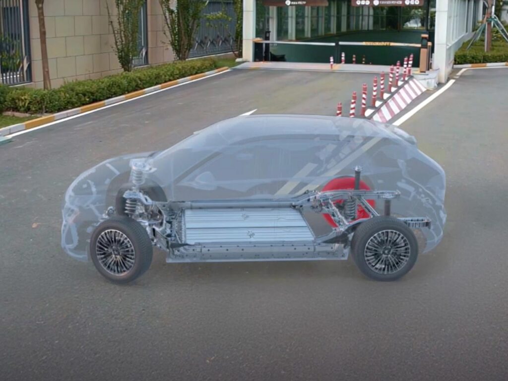 Technical drawing of the ARCFOX T1 electric SUV's running gear