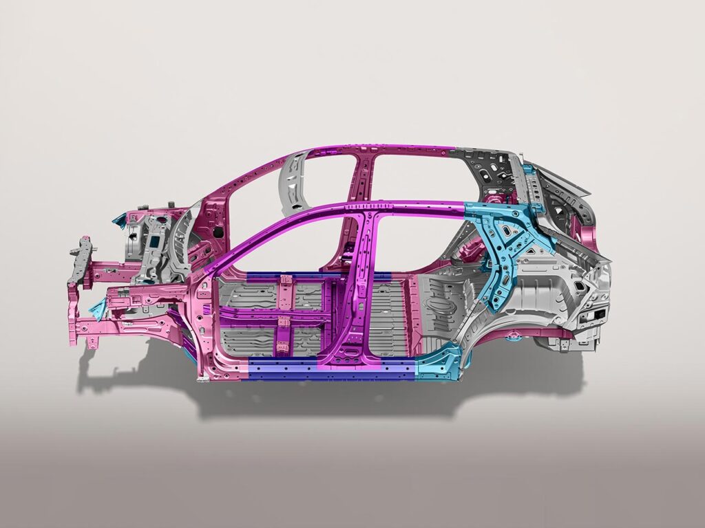 Technical drawing of the all-electric ARCFOX T1 SUV's safety cell